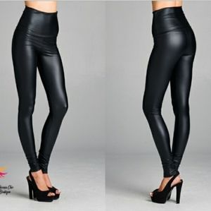 Faux Leather High Waisted Leggings
